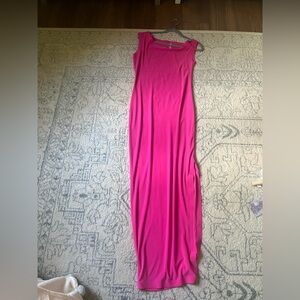 Norma Kamali Drop Shoulder Pink Dress